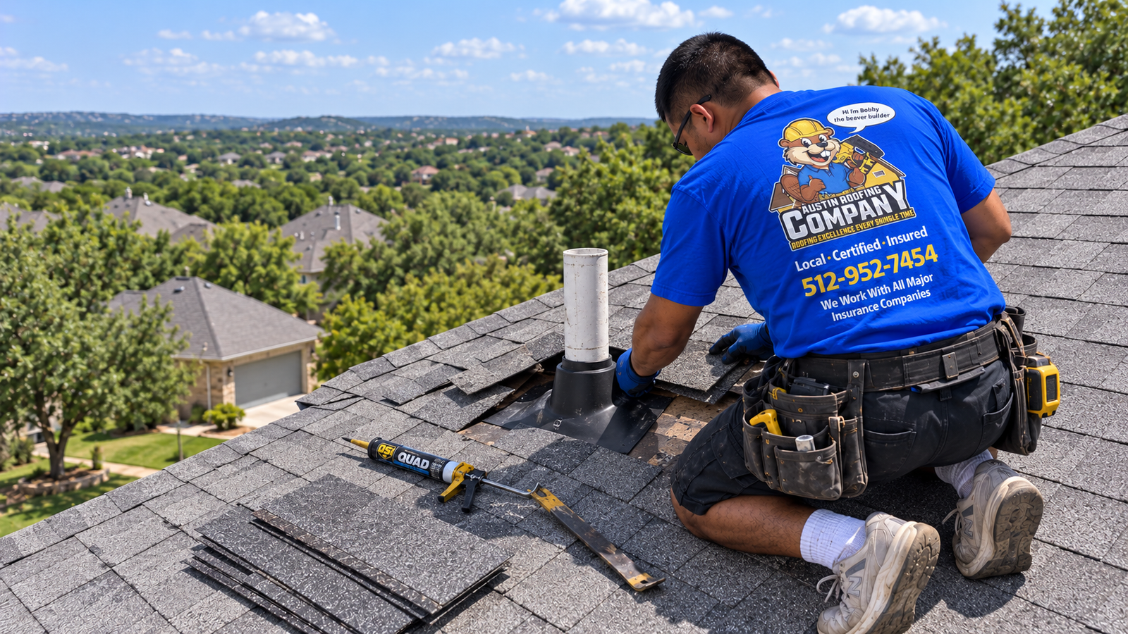 Roof pipe flashing repair