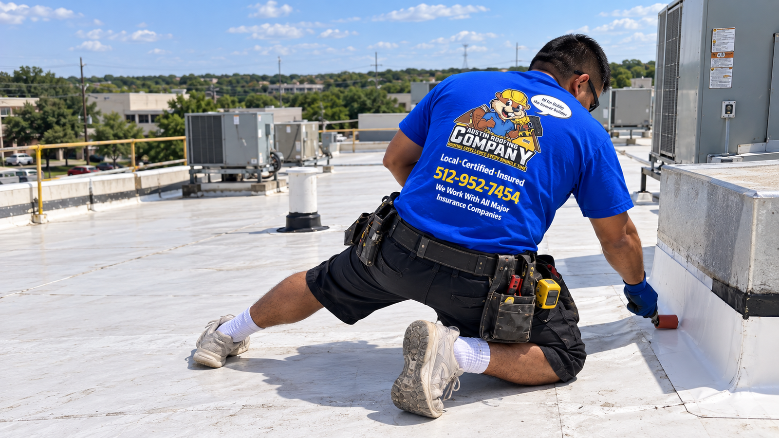 Commercial roofing installation by Austin Roofing Company in Austin, Texas